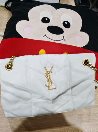 Bolso YSL Nube Blanco Piel Dorado