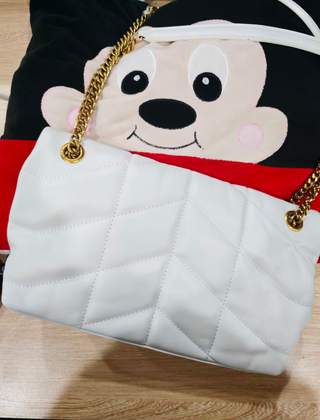 Bolso YSL Nube Blanco Piel Dorado