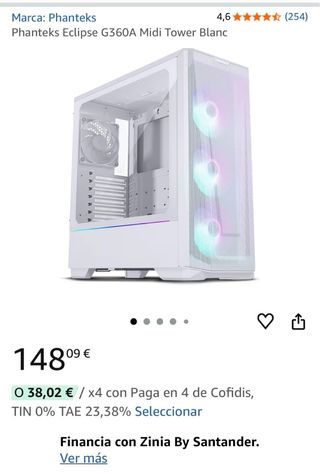 Torre PC ATX Phanteks Blanca RGB
