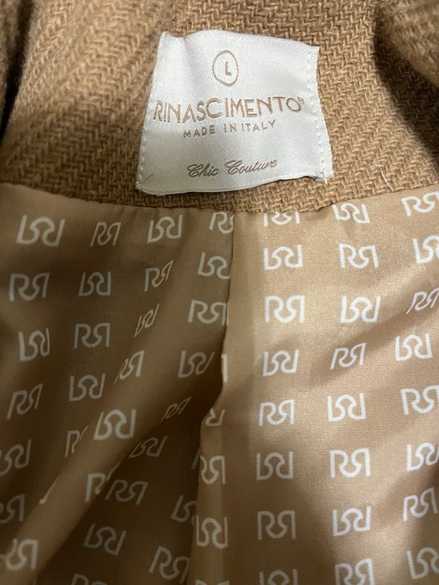 Cappotto lana scollo coreana beige