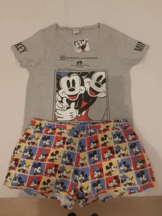 Pijama corto Mickey y Minnie Mouse