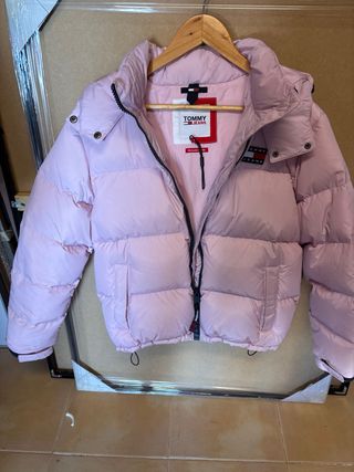 Chaqueta de plumas rosa