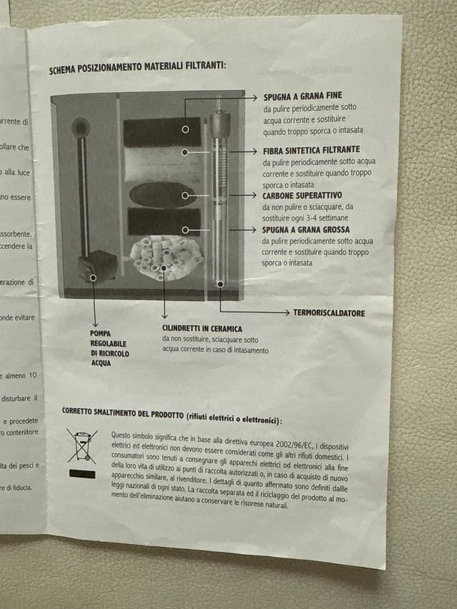 Acquario 60 litri completo con accessori