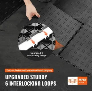 50 Baldosas PVC Garaje Terraza Negro marca Vevor.