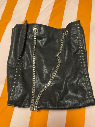 Bolso Zara Negro Tachuelas Cadena