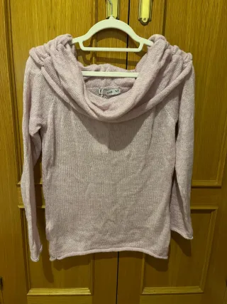 Jersey Mango rosa cuello vuelto talla M nuevo 
