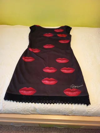 Vestido Desigual Talla L Estampado Labios