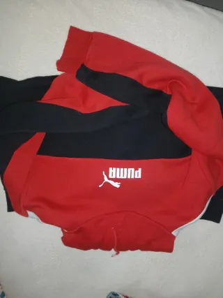 Sudadera Puma Hombre Negra y Roja