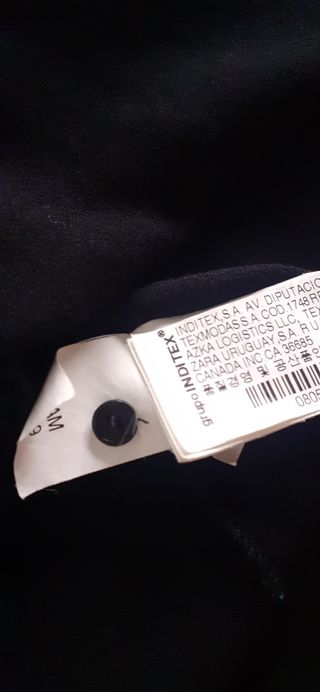 Camiseta Zara manga abullonada negra Talla XS