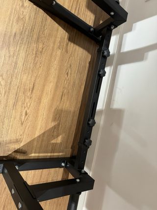 Rack sentadillas con barra y pesas