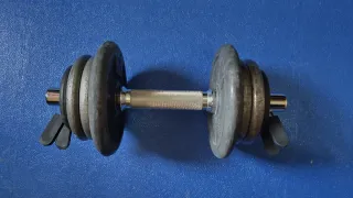 Mancuerna y discos de pesas