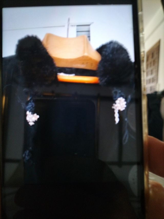 Capa vintage mujer negra y naranja