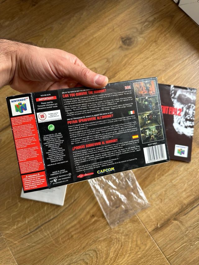 Caja manual Resident Evil 2 Nintendo 64 PAL