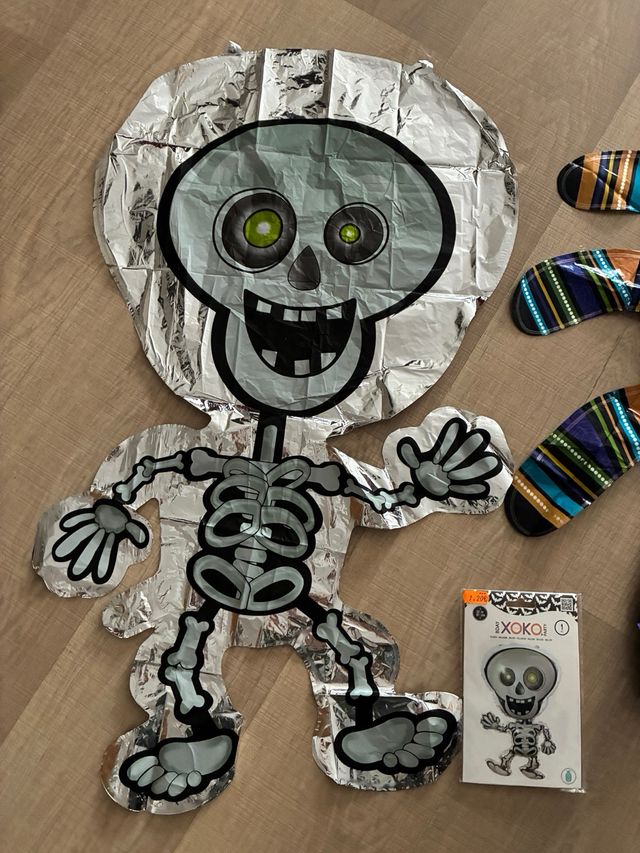 2 Globos Halloween helio: Esqueleto y Araña