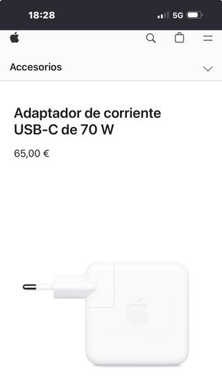 Cargador Apple MacBook 70w