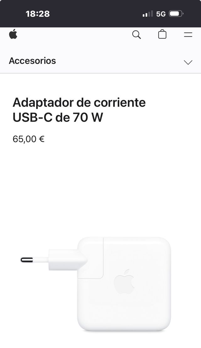 Cargador Apple MacBook 70w