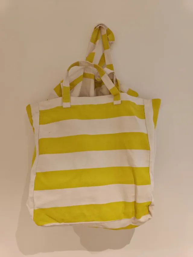 Bolsa de tela  H&M rayas amarillas