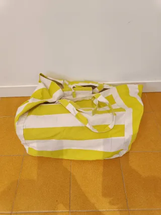 Bolsa de tela  H&M rayas amarillas
