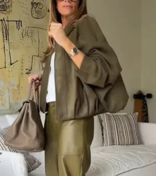 Cazadora Bomber Oversize Caqui