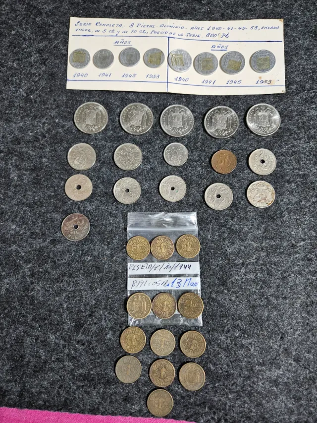 Lotto di 8 monete in alluminio 1940-1953