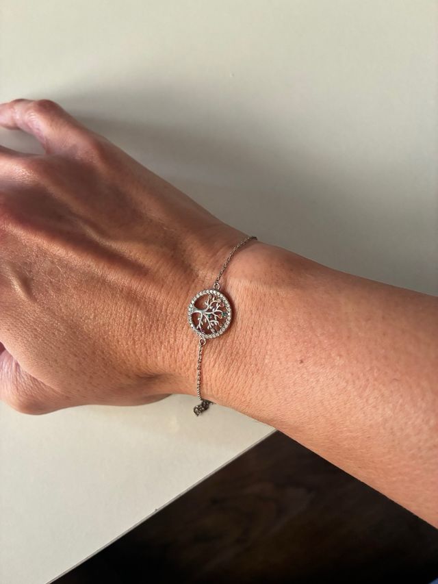 Pulsera Plata Árbol de la Vida Multicolor