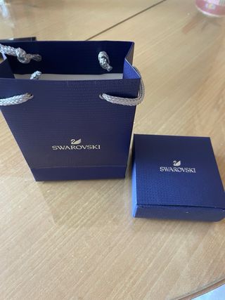 Collar Swarovski Cisne Azul y Plateado