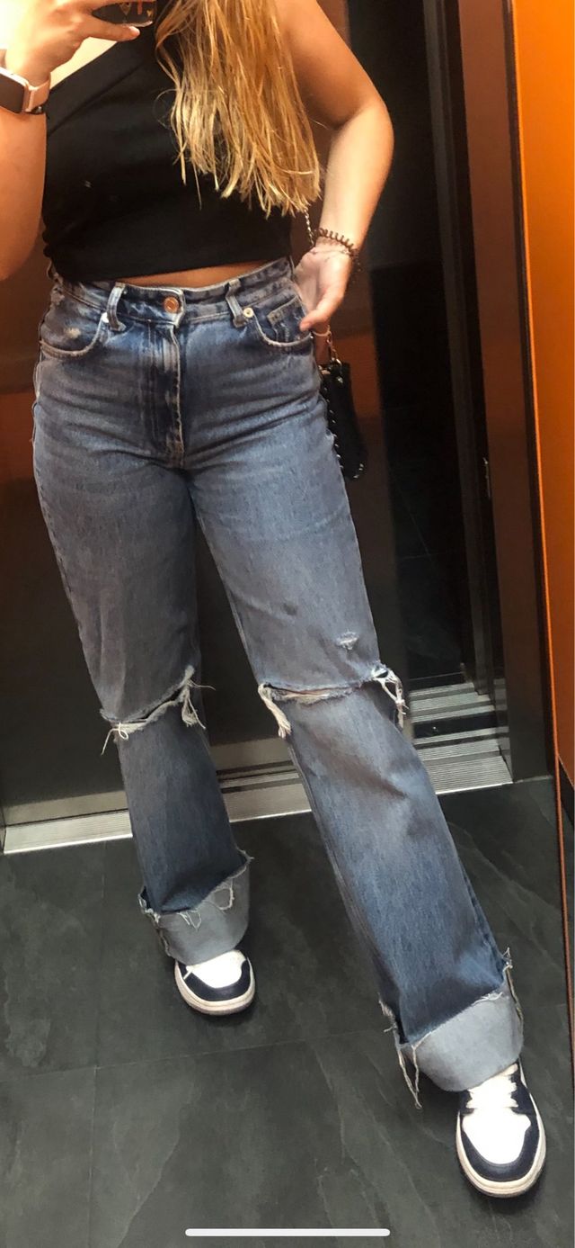 Vaqueros Zara rotos largos