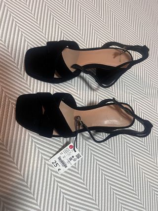Sandalias tacón negras talla 38