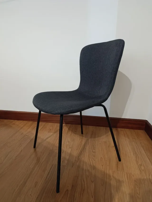 4 Sillas de comedor tapizada gris