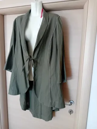 Giacca Caterina Lancini donna curvy verde oliva