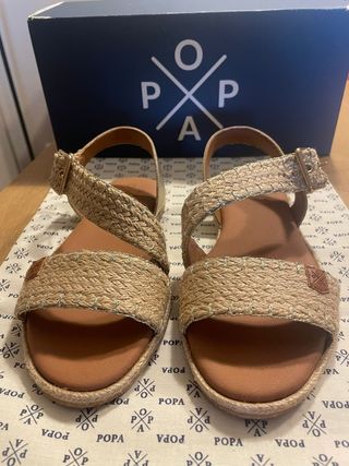 Sandalias POPA Beige y Dorado
