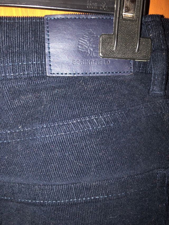 Pantalón pana azul marino de Springfield Talla M