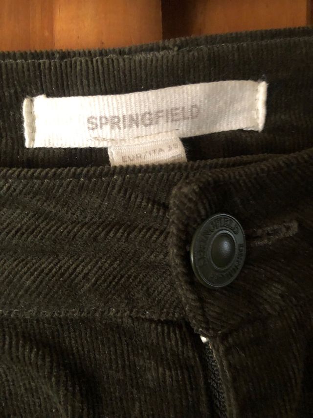 Pantalón pana acampanado Springfield verde Kaki