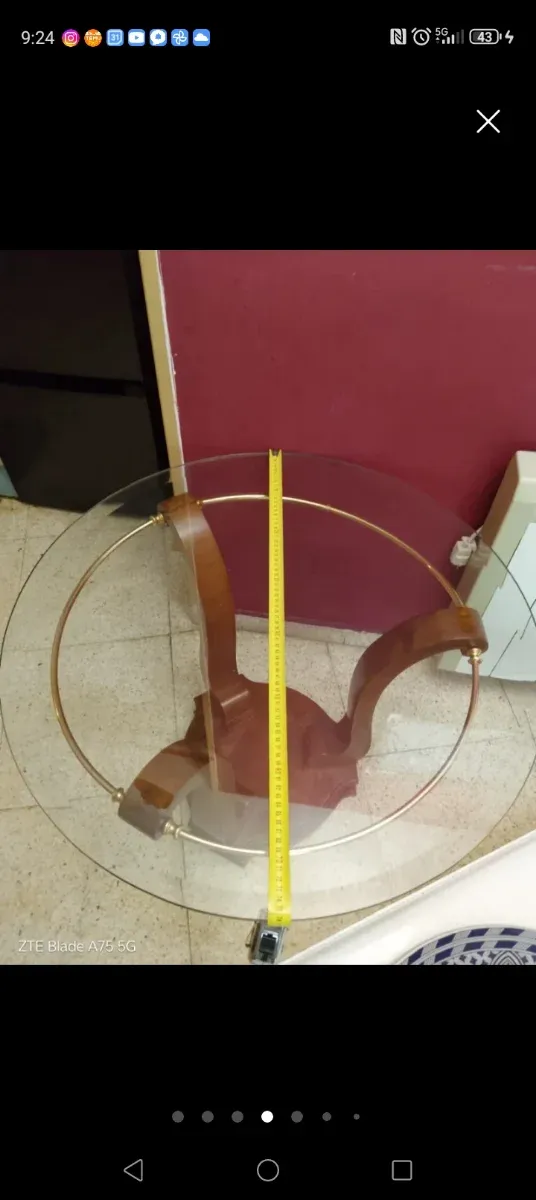 Mesa de comedor cristal y metal 