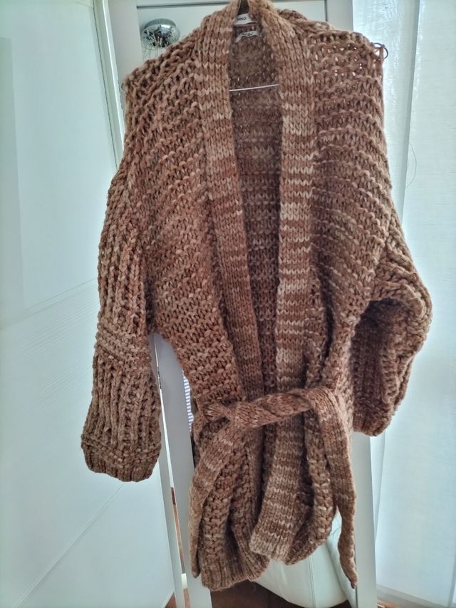 Cardigan MNG Beige Marrone Taglia Unica