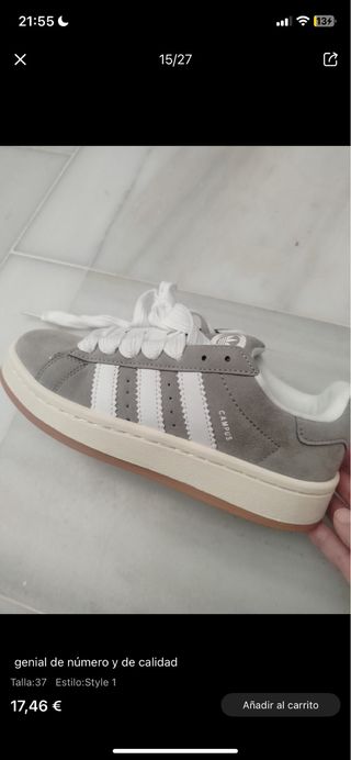 Adidas Campus Grises Talla 38
