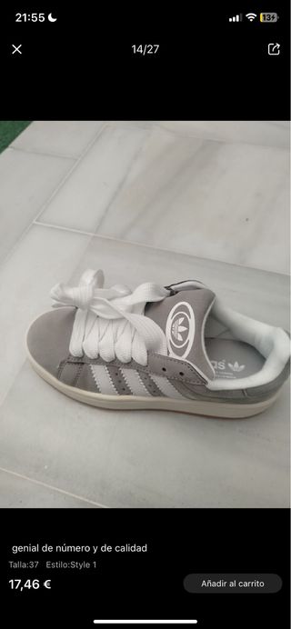 Adidas Campus Grises Talla 38