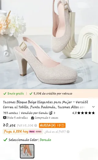 Zapatos de fiesta dorados