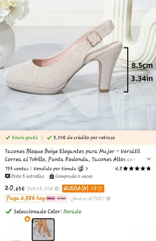 Zapatos de fiesta dorados