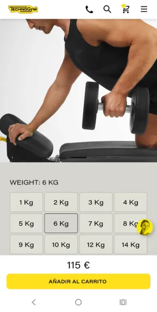 Mancuernas Technogym 6 Kg