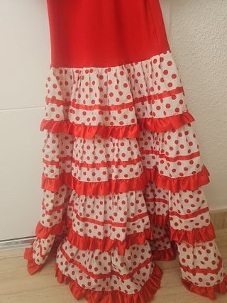 Vestido niña gitana volantes lunares 