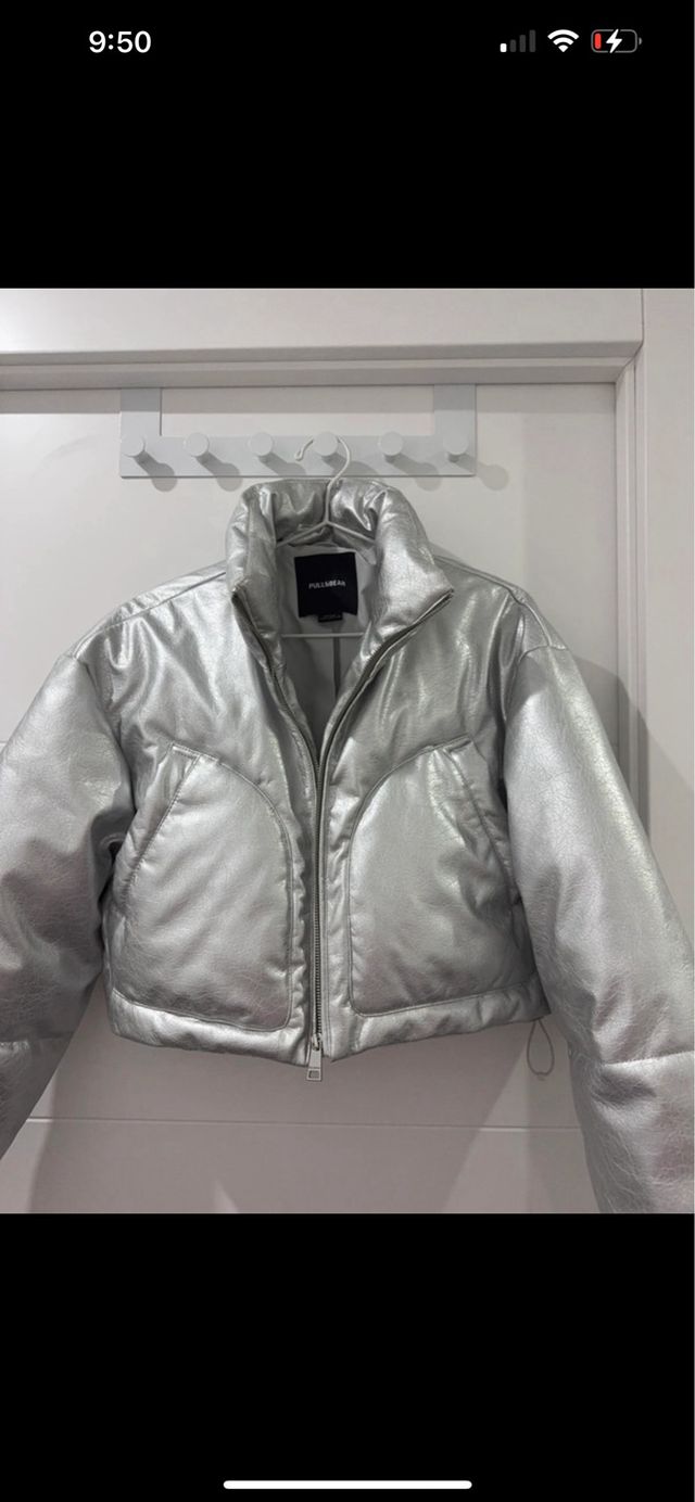 Chaqueta plateada Pull&Bear