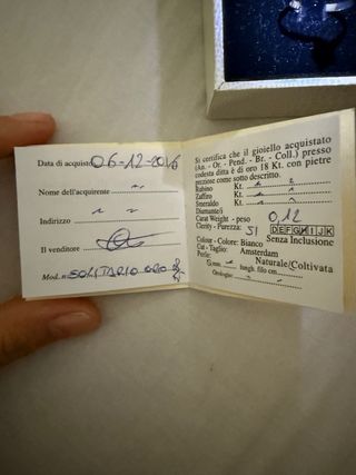 Anello Solitario Oro 18k Diamante 0,12ct