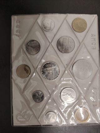 Serie di monete Zecca del 1980.
