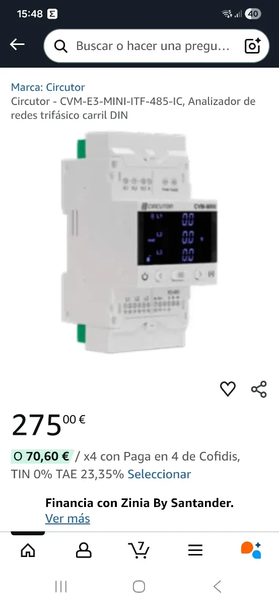 Analizador de redes Circutor CVM-E3-MINI