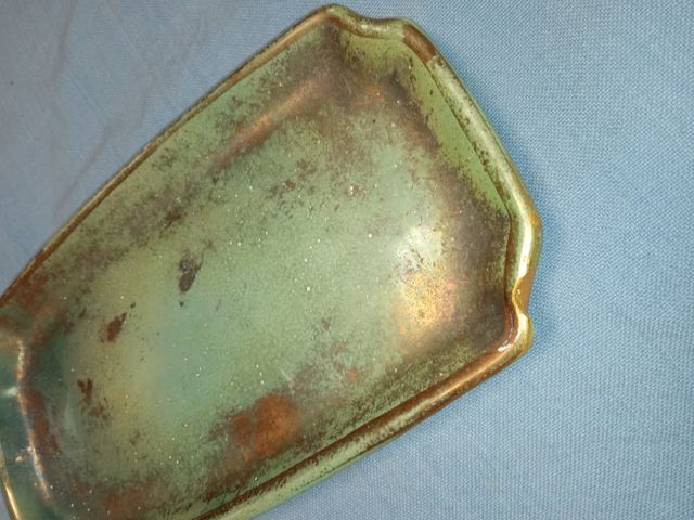 Set toeletta vintage verde e oro