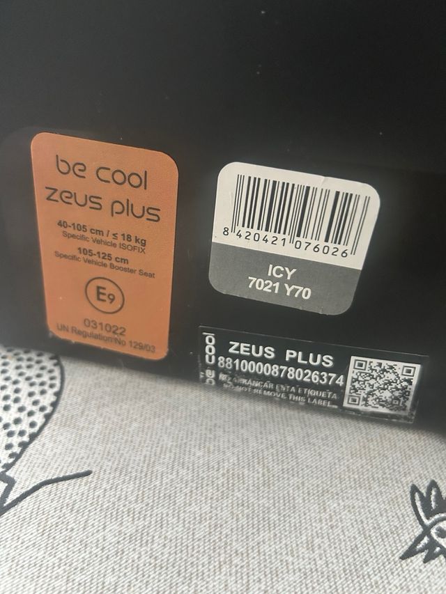 Silla de coche Be Cool Zeus gris (gira 360*)