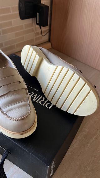 Mocassini donna vera pelle suola gomma