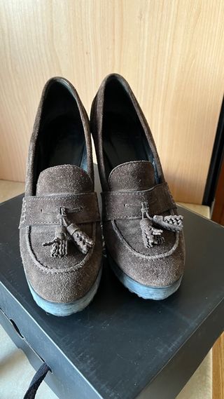 Mocassini Hogan tacco marrone donna