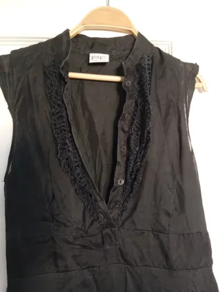 Vestido negro fiesta volantes